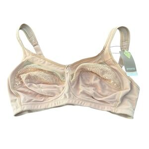 Amoena Isadora SB Bra Women 38C Nude Pocketed Mastectomy Lingerie Wire Free NEW